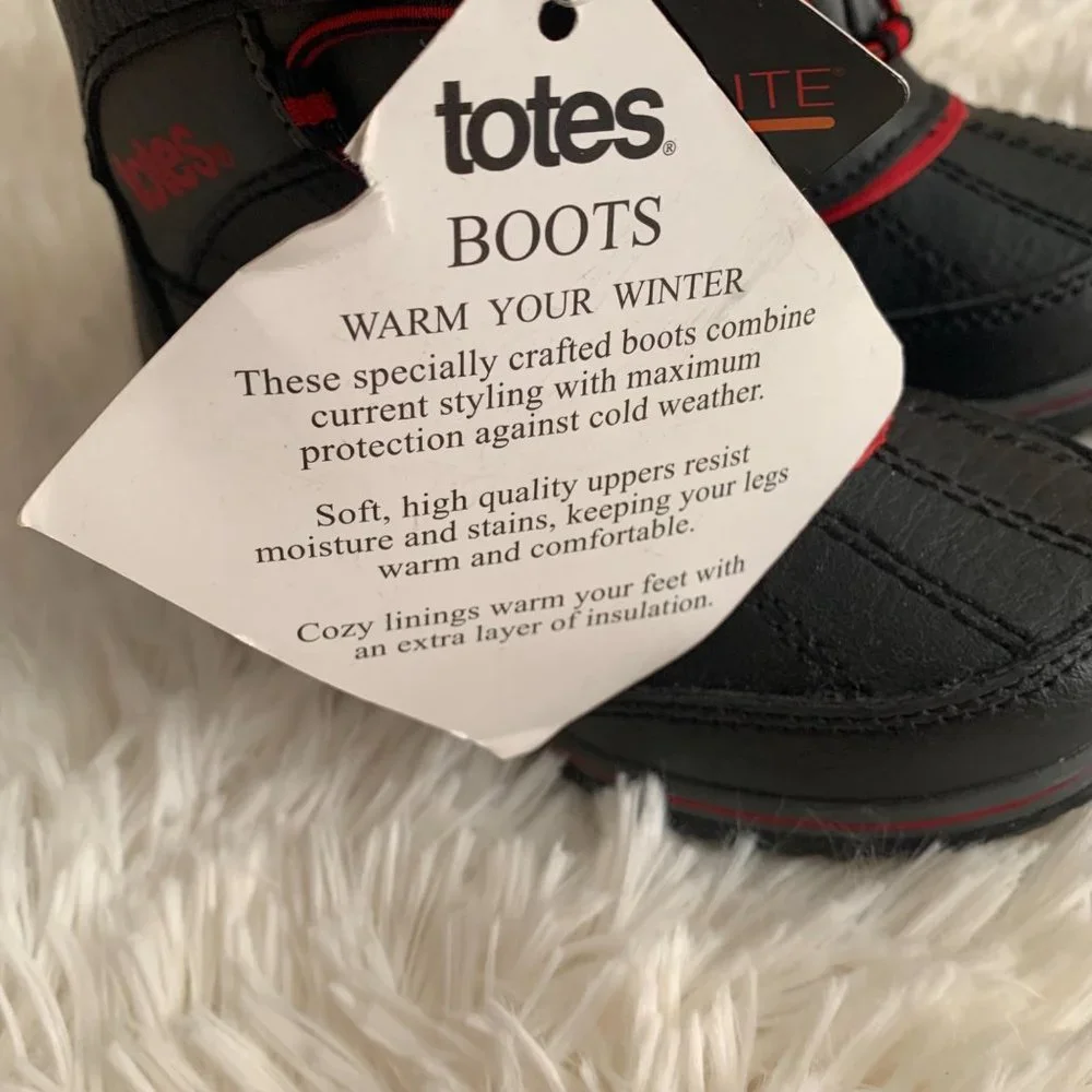TOTES  snow elastic lace toggle buster insulated winter boots built for comfort,